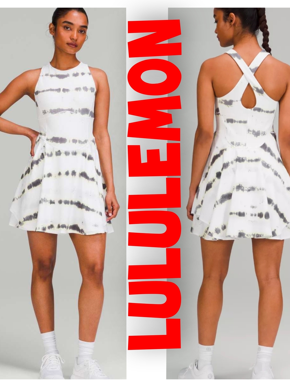lululemon athletica White Tie-Dye Crisscross Back Mini Dress